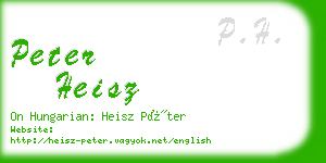 peter heisz business card